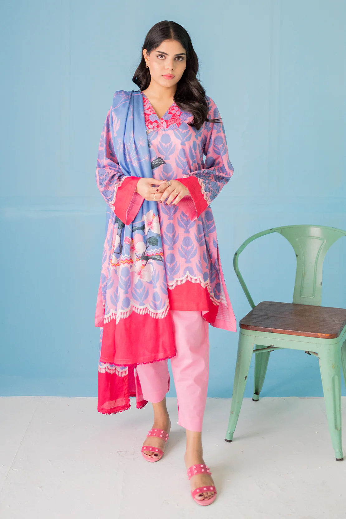 3 Piece Digitally Printed Lawn - 9008