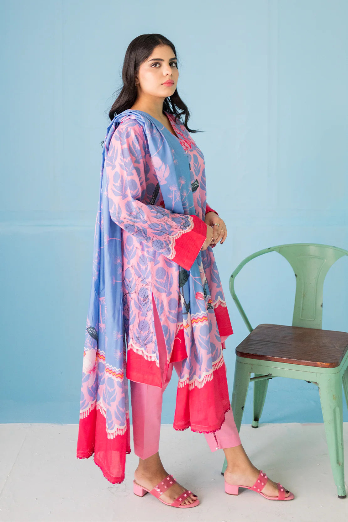 3 Piece Digitally Printed Lawn - 9008