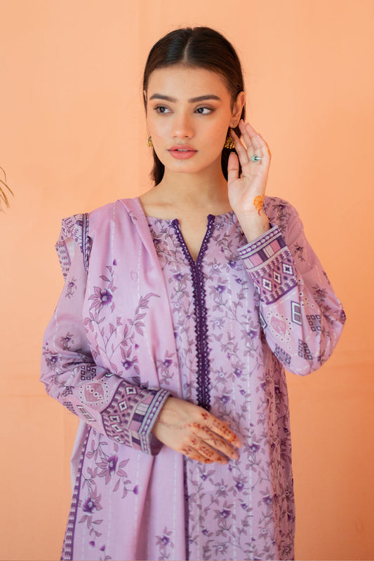 3 Piece Digitally Printed Lawn - 9018