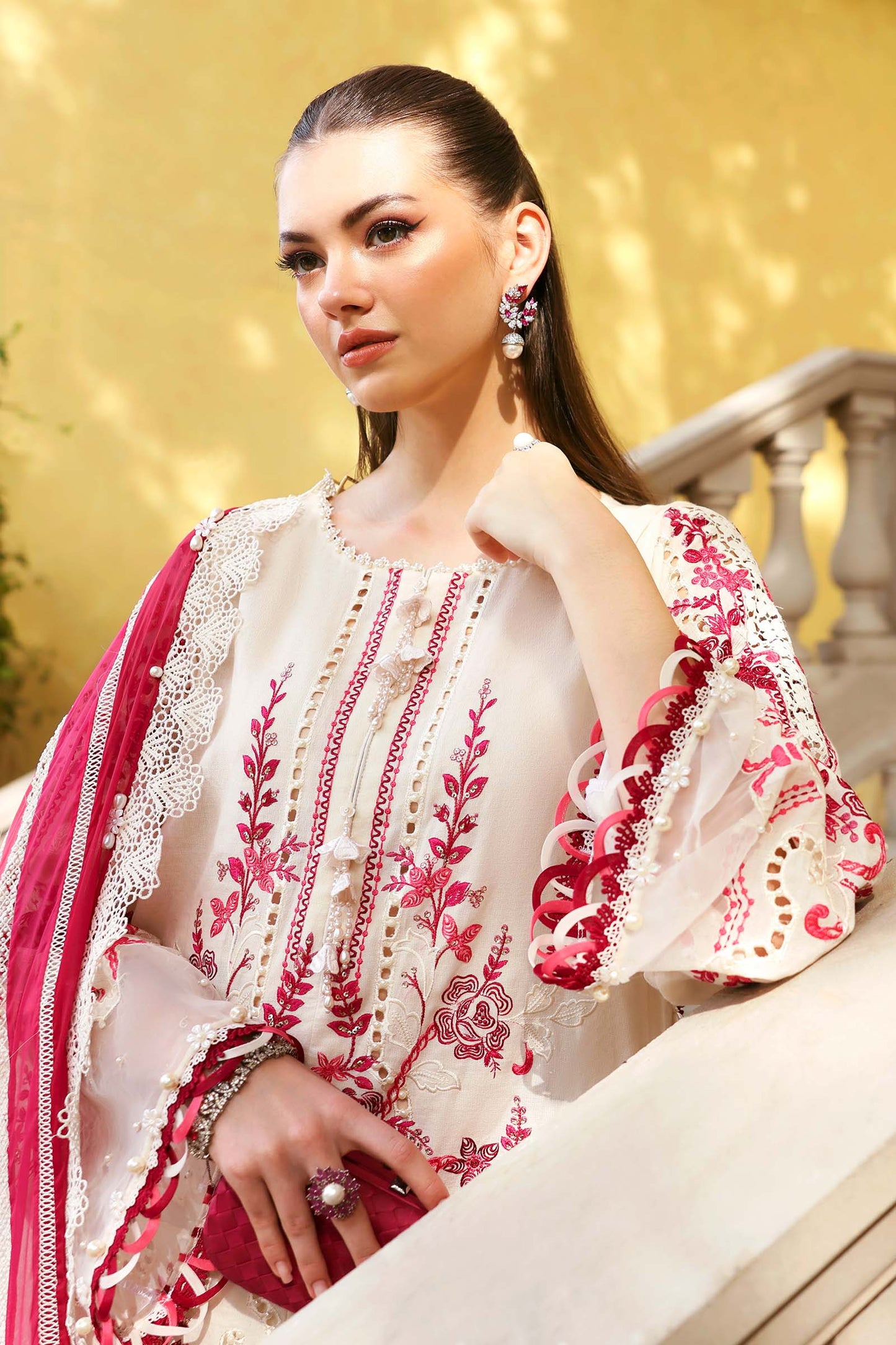 Maria.B | 3 Piece Unstitched Embroidered Jacquard Lawn Suit | D02609A