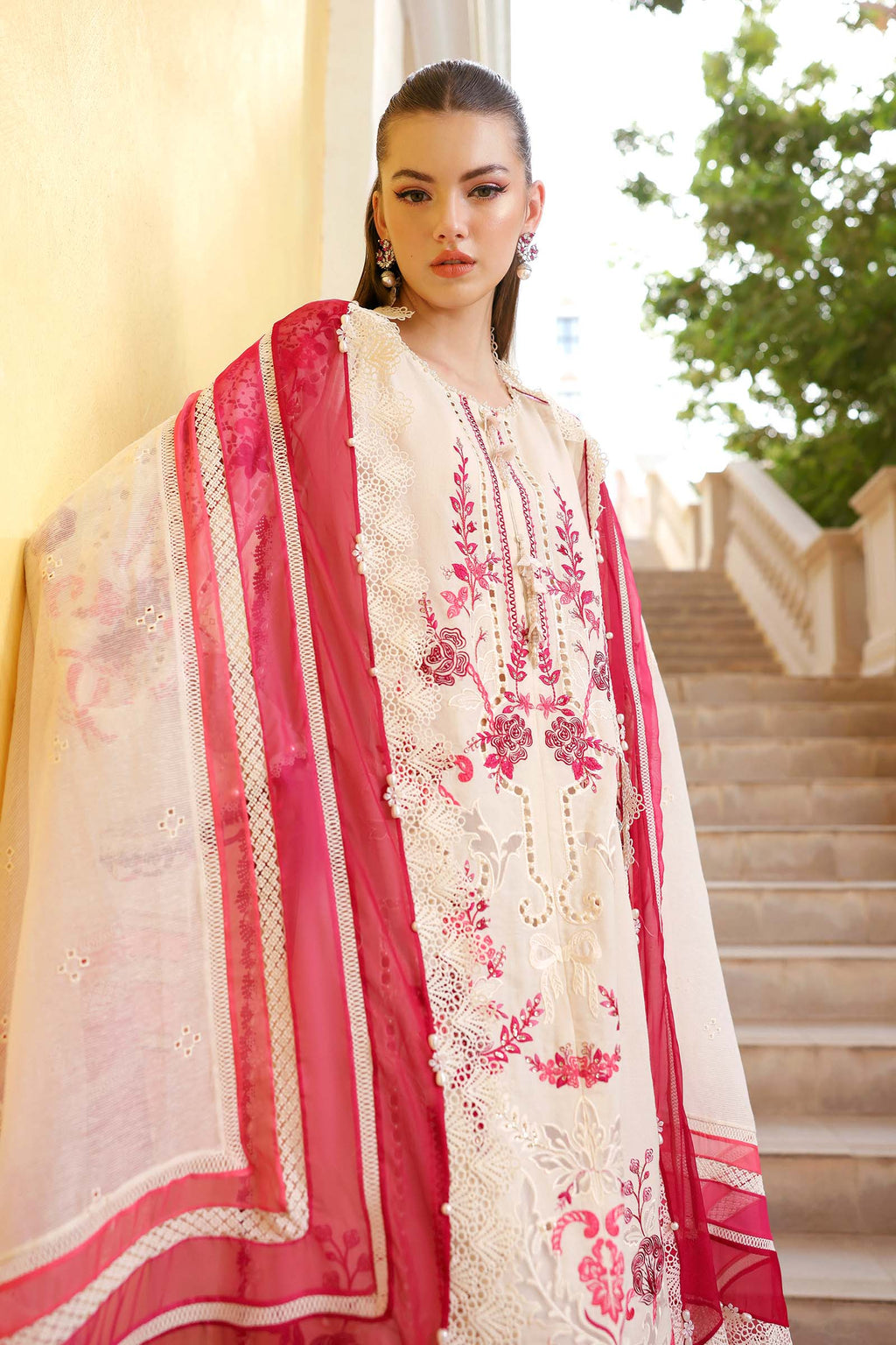 Maria.B | 3 Piece Unstitched Embroidered Jacquard Lawn Suit | D02609A