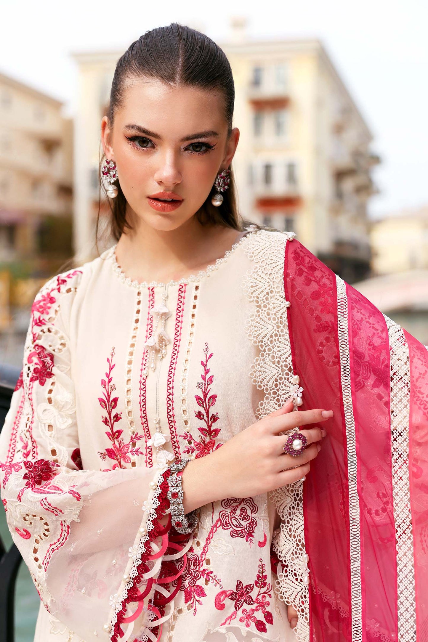 Maria.B | 3 Piece Unstitched Embroidered Jacquard Lawn Suit | D02609A
