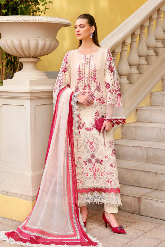 Maria.B | 3 Piece Unstitched Embroidered Jacquard Lawn Suit | D02609A
