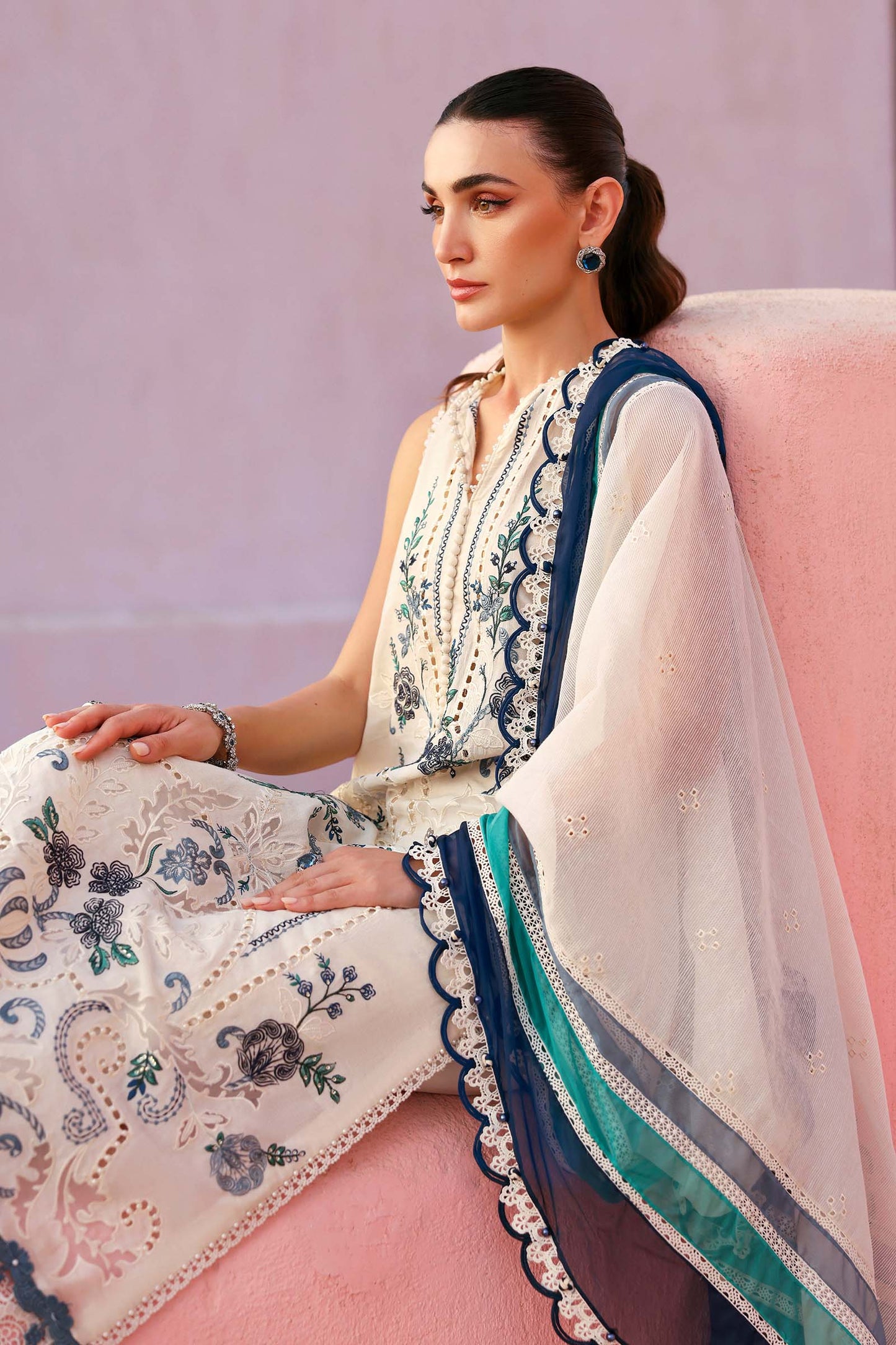 Maria.B | 3 Piece Unstitched Embroidered Jacquard Lawn Suit | D02609B