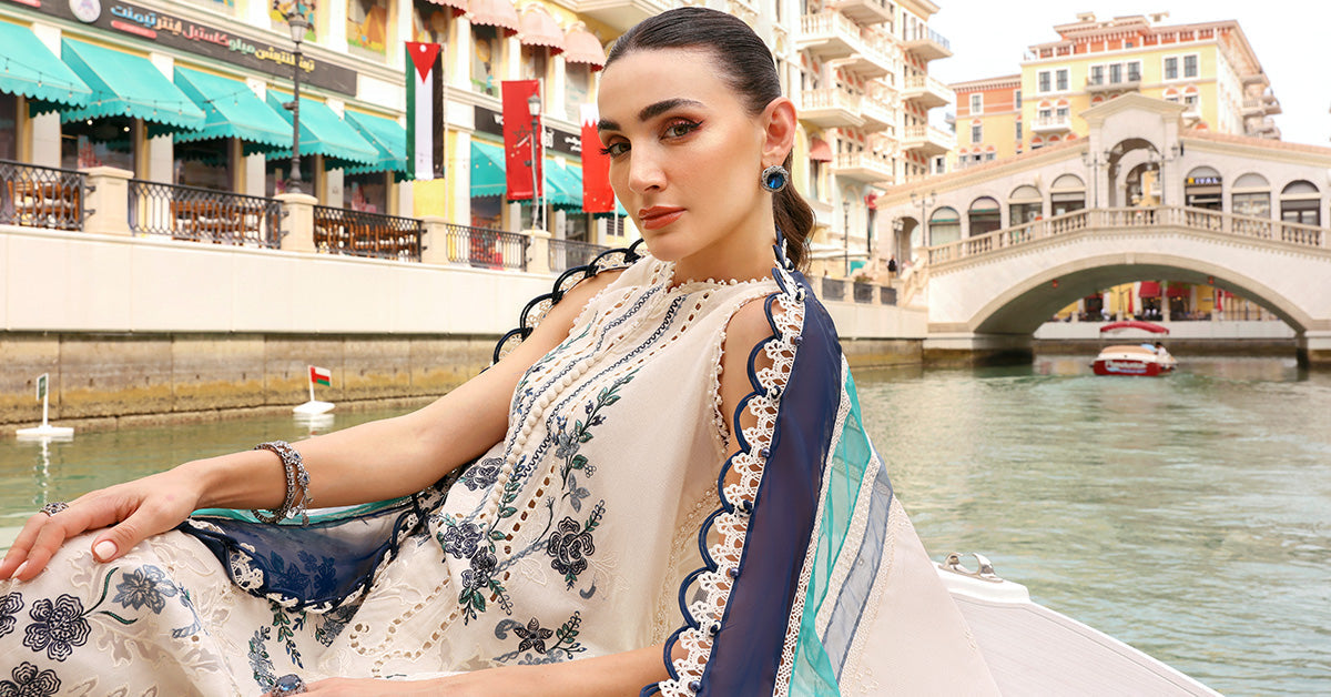 Maria.B | 3 Piece Unstitched Embroidered Jacquard Lawn Suit | D02609B