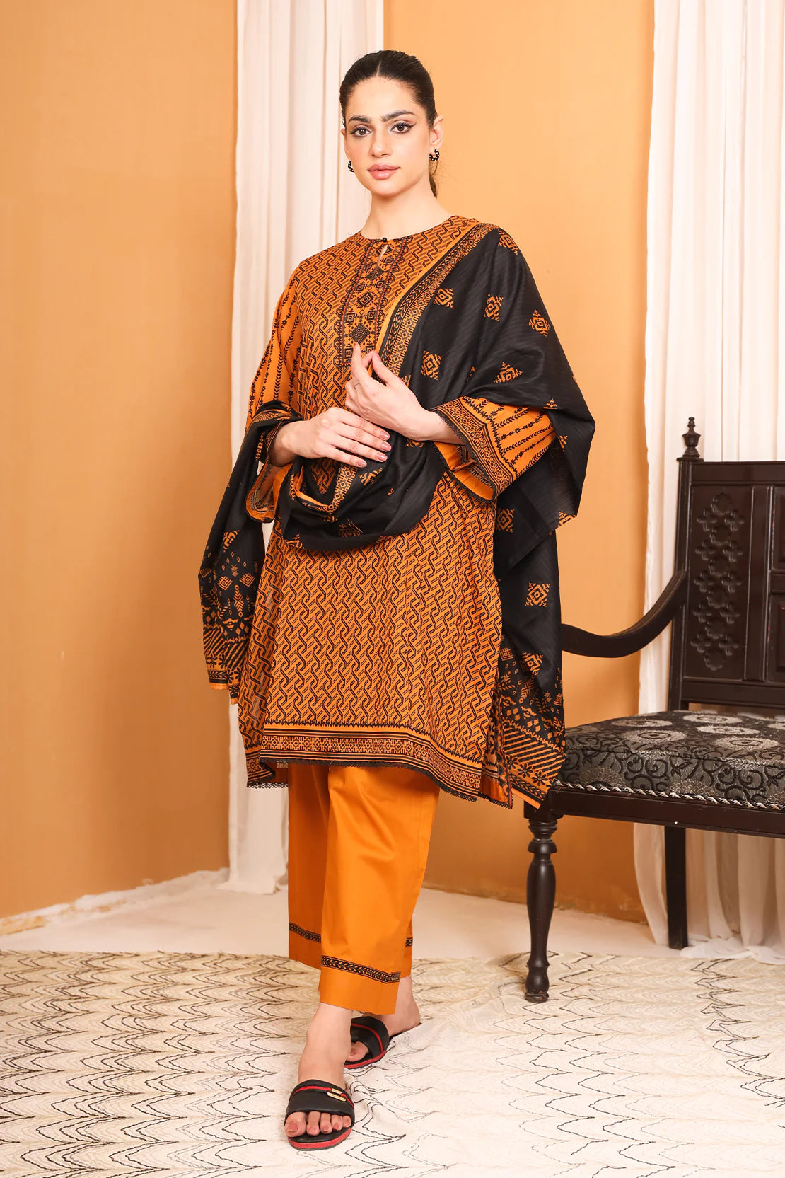 3 Piece Digitally Printed Lawn - 7788