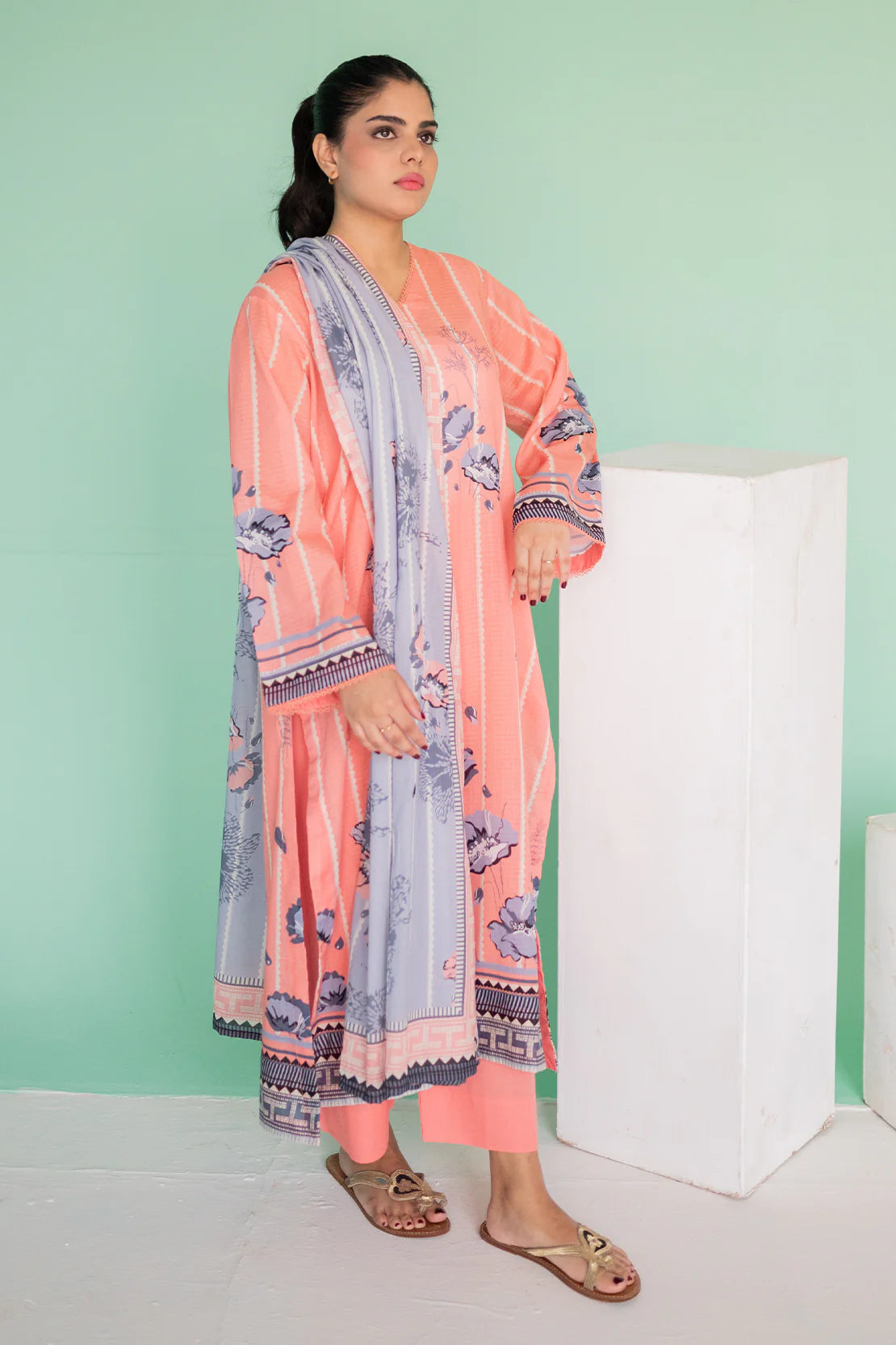 3 Piece Digitally Printed Lawn - 9009