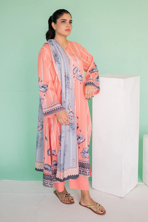 3 Piece Digitally Printed Lawn - 9009