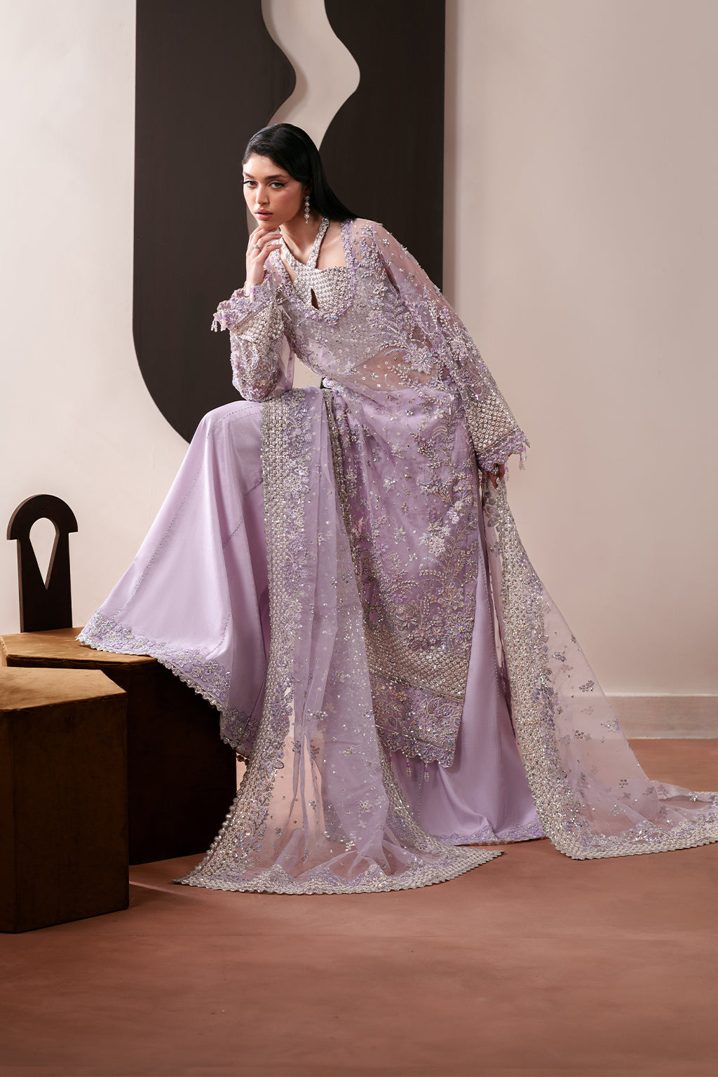 Emaan Adeel | Starlit Jewels Chiffon | Lapis