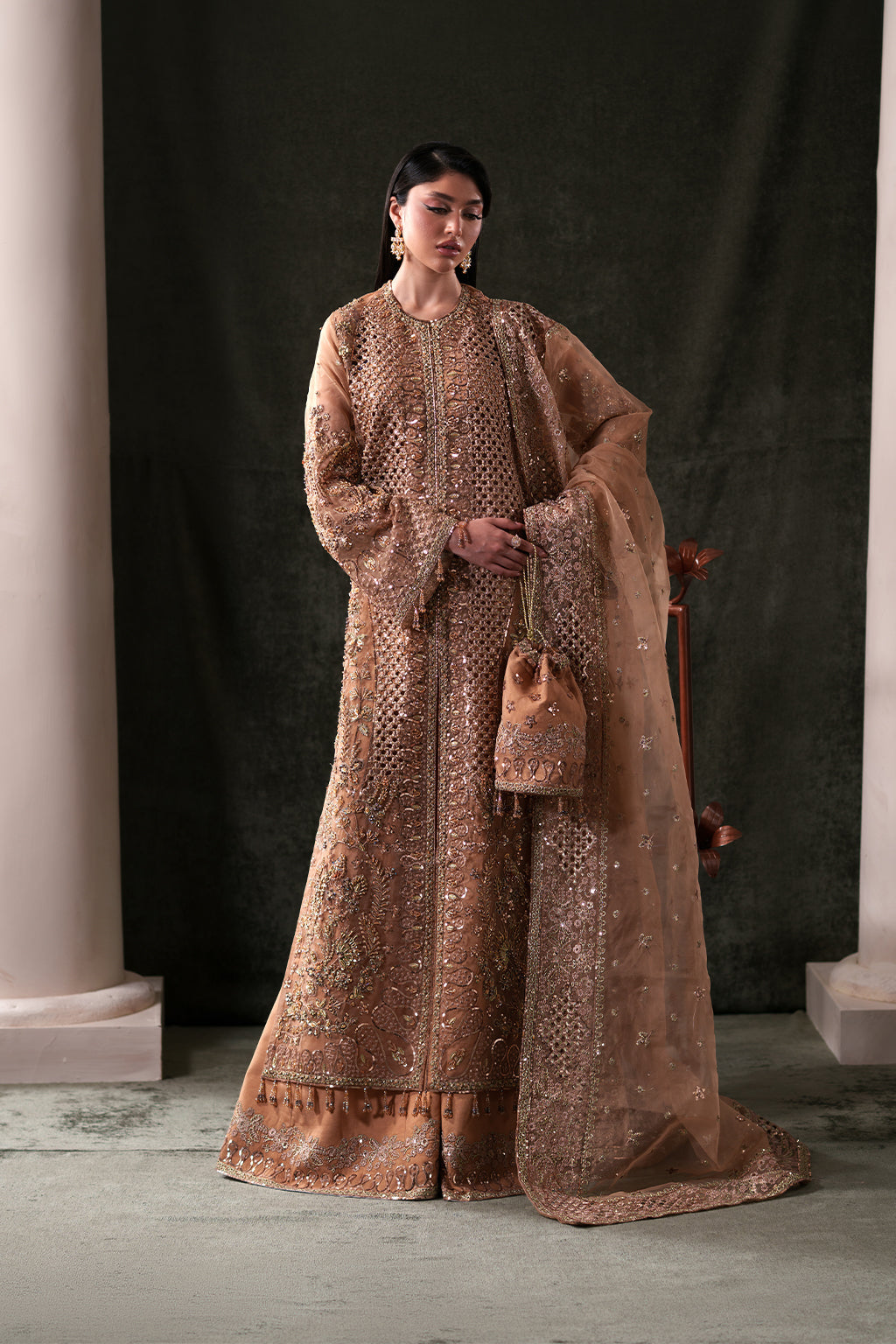 Emaan Adeel | Starlit Jewels Chiffon | Hessonite