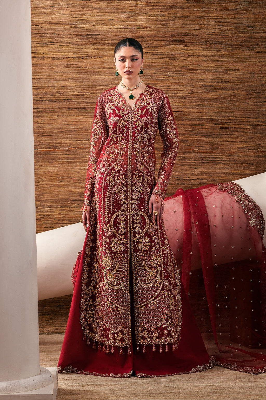 Emaan Adeel | Starlit Jewels Chiffon | Ruby Veil