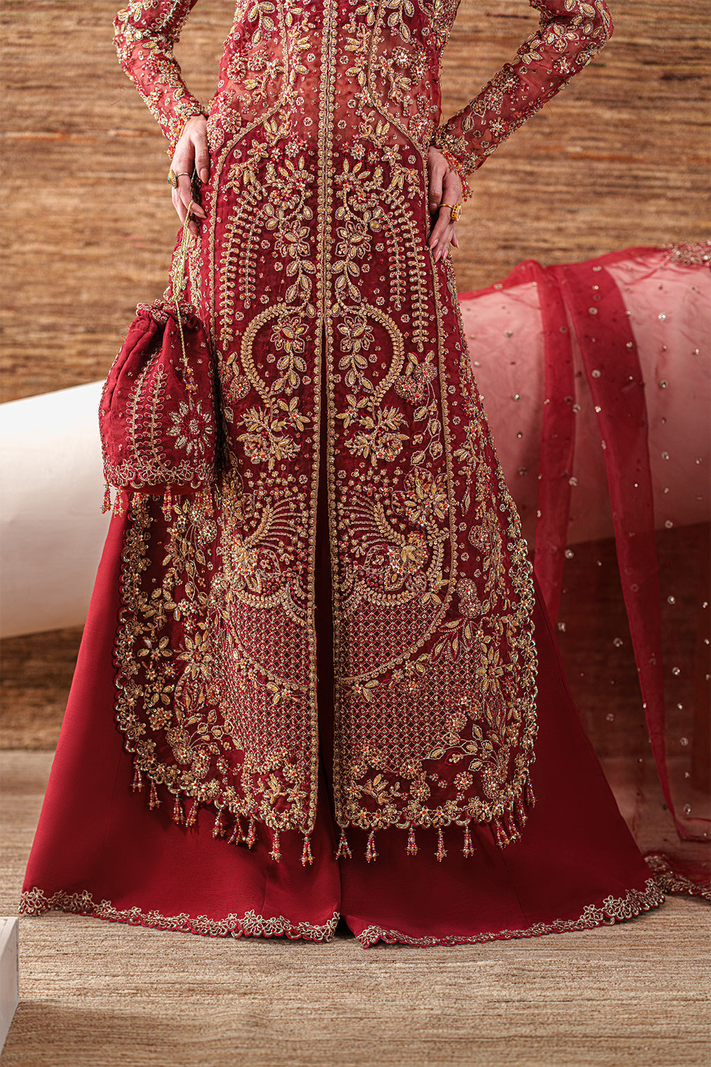 Emaan Adeel | Starlit Jewels Chiffon | Ruby Veil