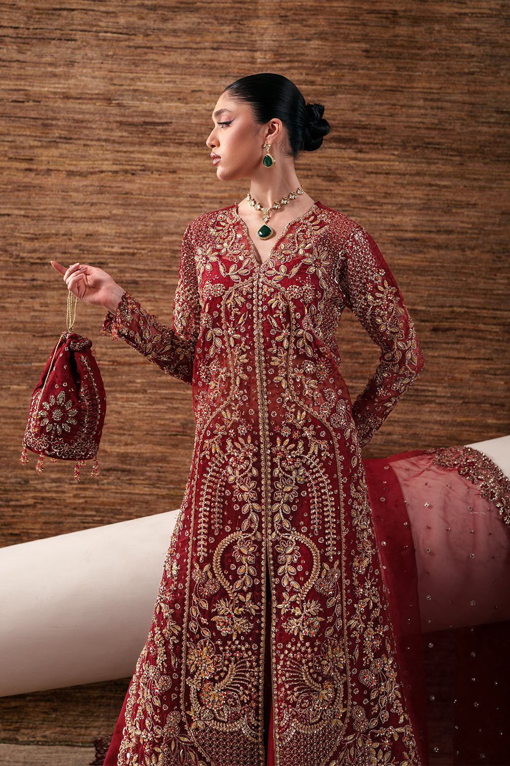 Emaan Adeel | Starlit Jewels Chiffon | Ruby Veil
