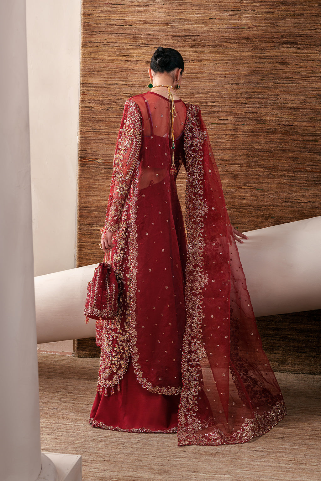 Emaan Adeel | Starlit Jewels Chiffon | Ruby Veil