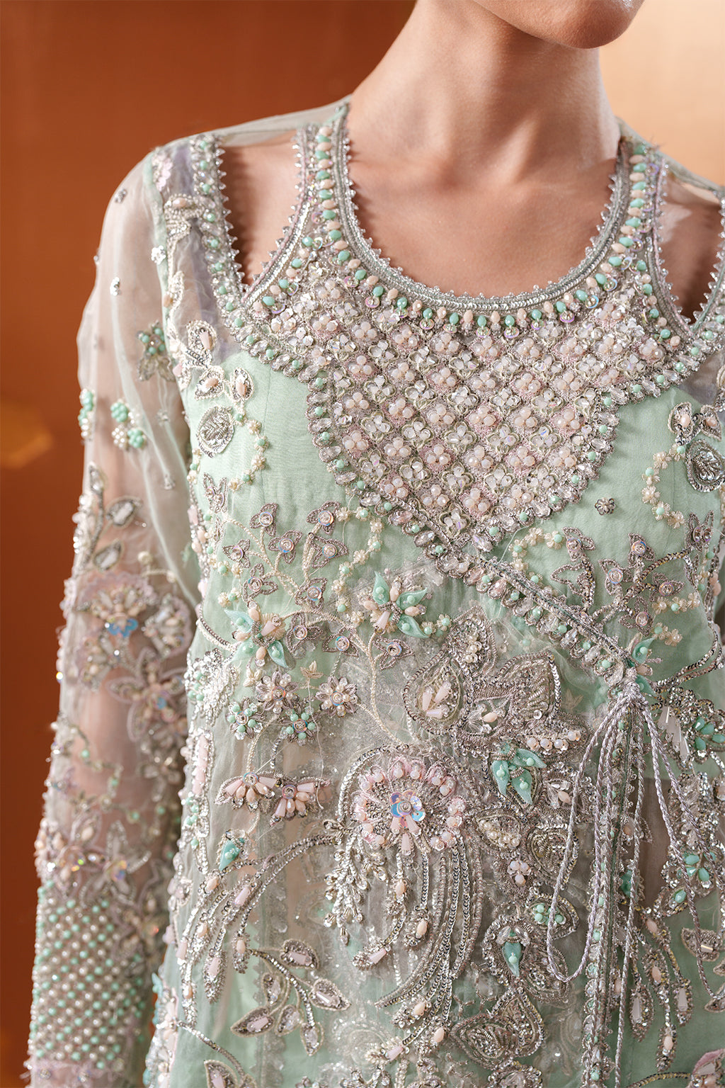 Emaan Adeel | Starlit Jewels Chiffon | Moonstone Gleam