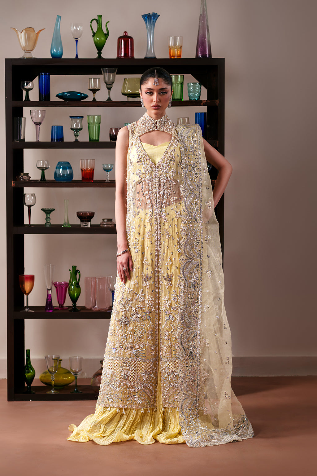 Emaan Adeel | Starlit Jewels Chiffon | Lemon Quartz