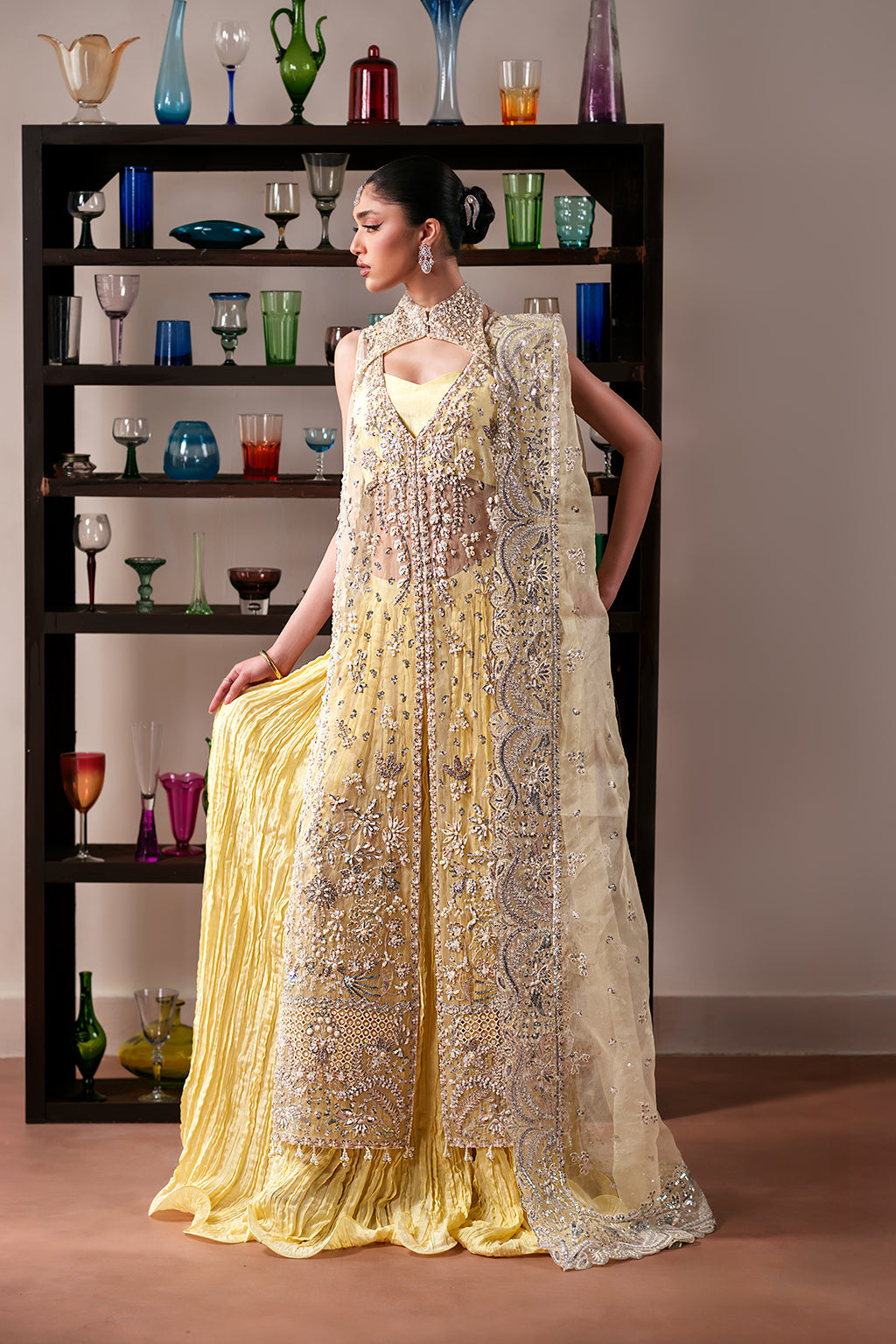 Emaan Adeel | Starlit Jewels Chiffon | Lemon Quartz