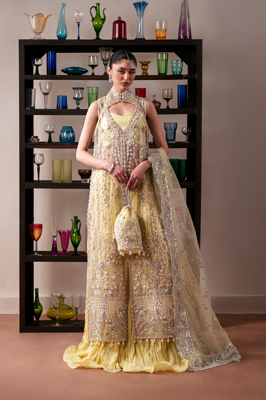 Emaan Adeel | Starlit Jewels Chiffon | Lemon Quartz