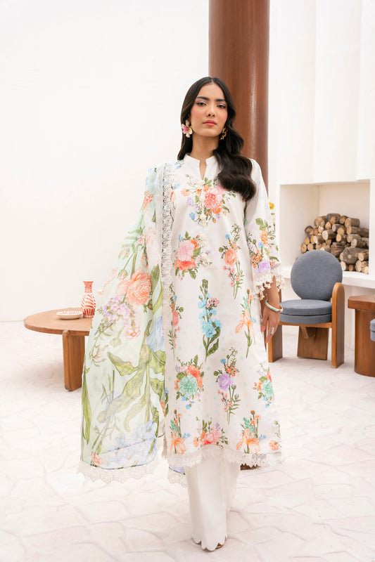 Naqsh | Floral Paradise Luxury Lawn '26 | Soft Pearl