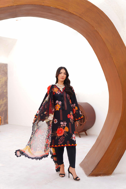 Naqsh | Floral Paradise Luxury Lawn '26 | Noir Luxe