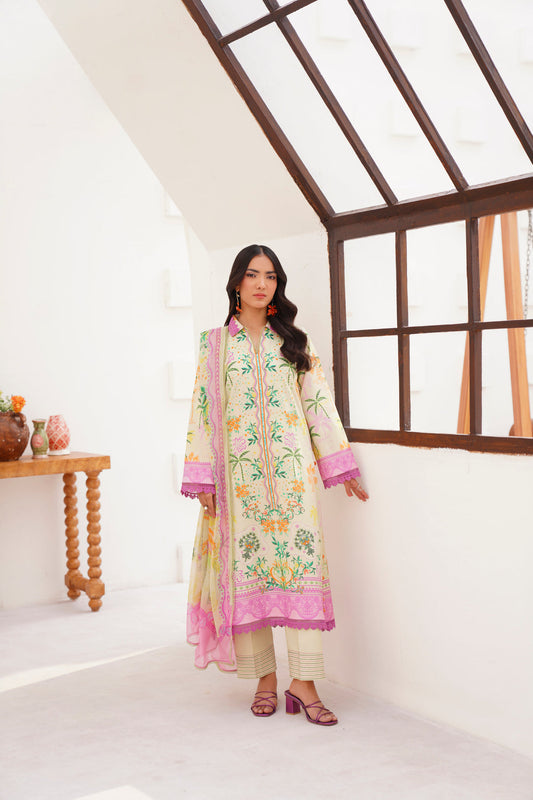 Naqsh | Floral Paradise Luxury Lawn '26 | Stone Whisper