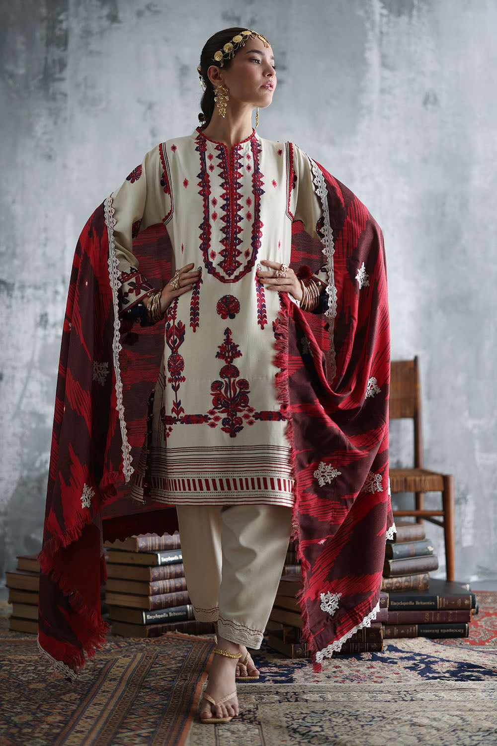 Gul Ahmad | Embroidered Printed Karandi Winter | AY-62012