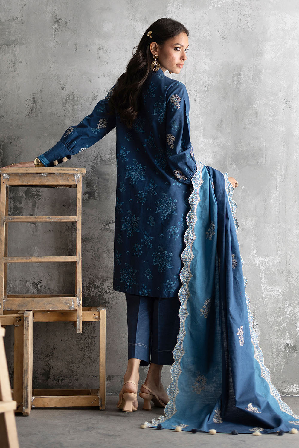 Gul Ahmad | Embroidered Printed Khaddar Winter | K-62065