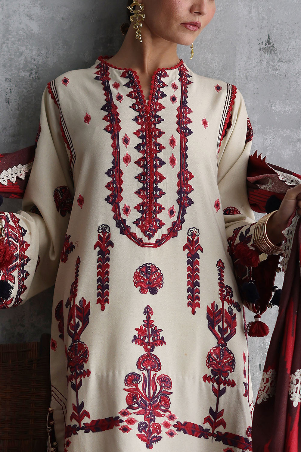 Gul Ahmad | Embroidered Printed Karandi Winter | AY-62012