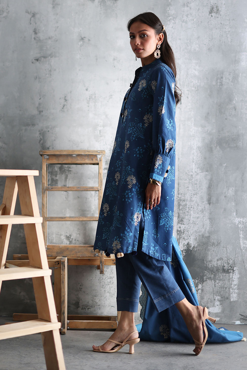 Gul Ahmad | Embroidered Printed Khaddar Winter | K-62065