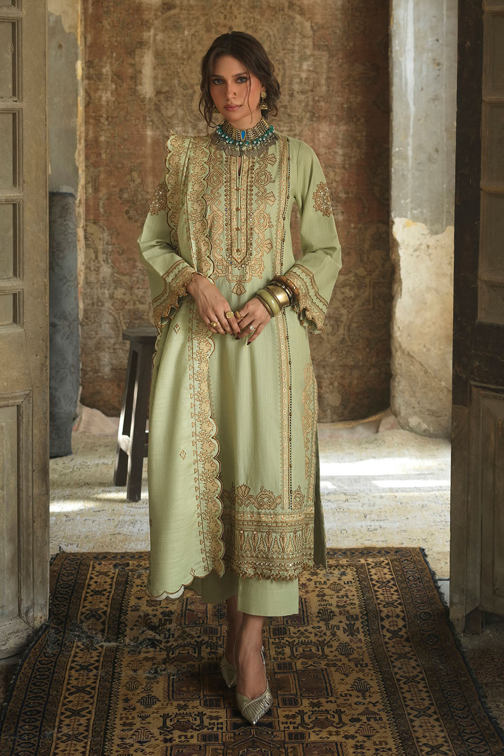 Gul Ahmad | Embroidered Khaddar Winter | K-62056