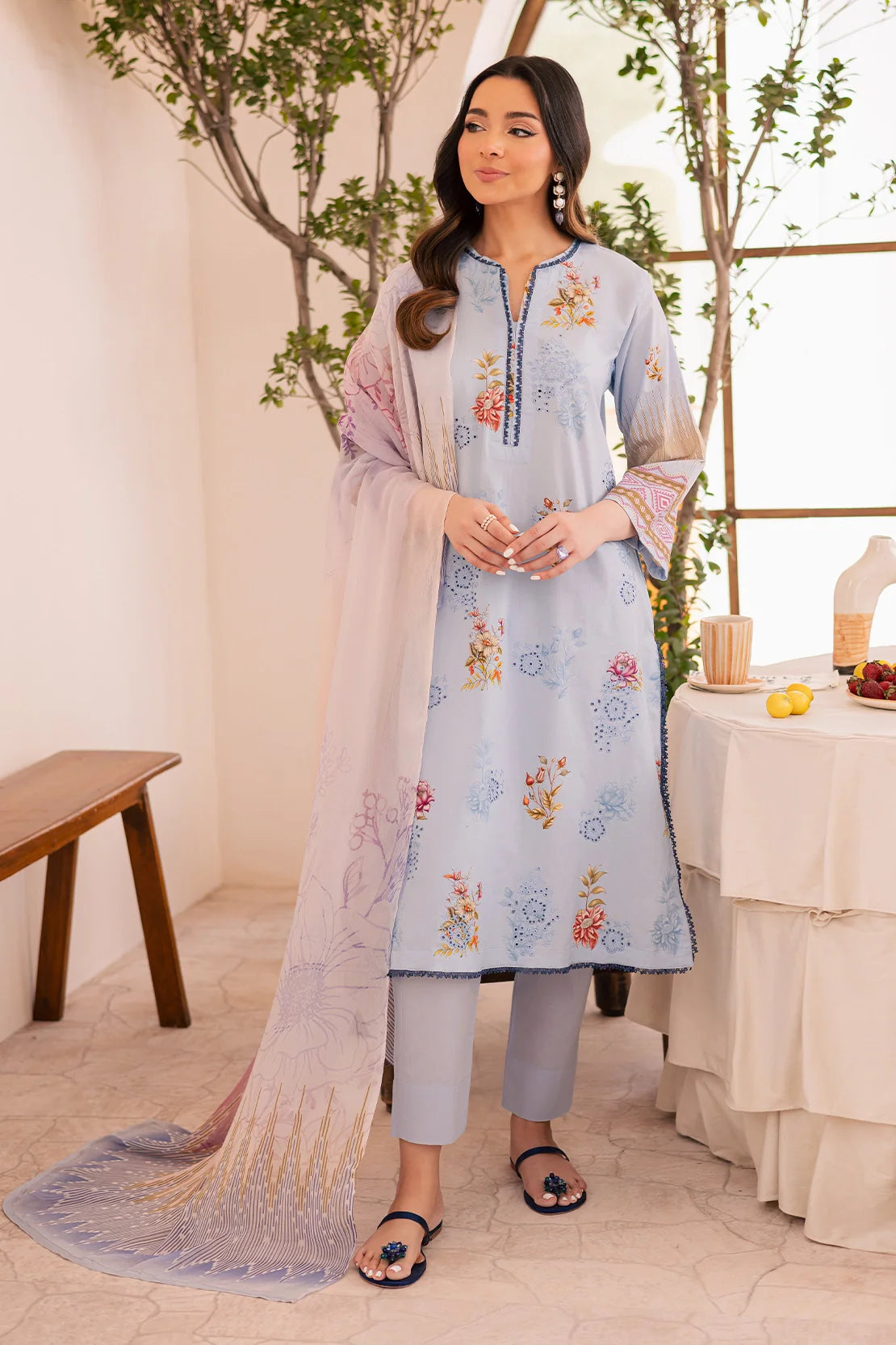 Rashid Textile | Floral Oasis Embroidered Lawn | 021