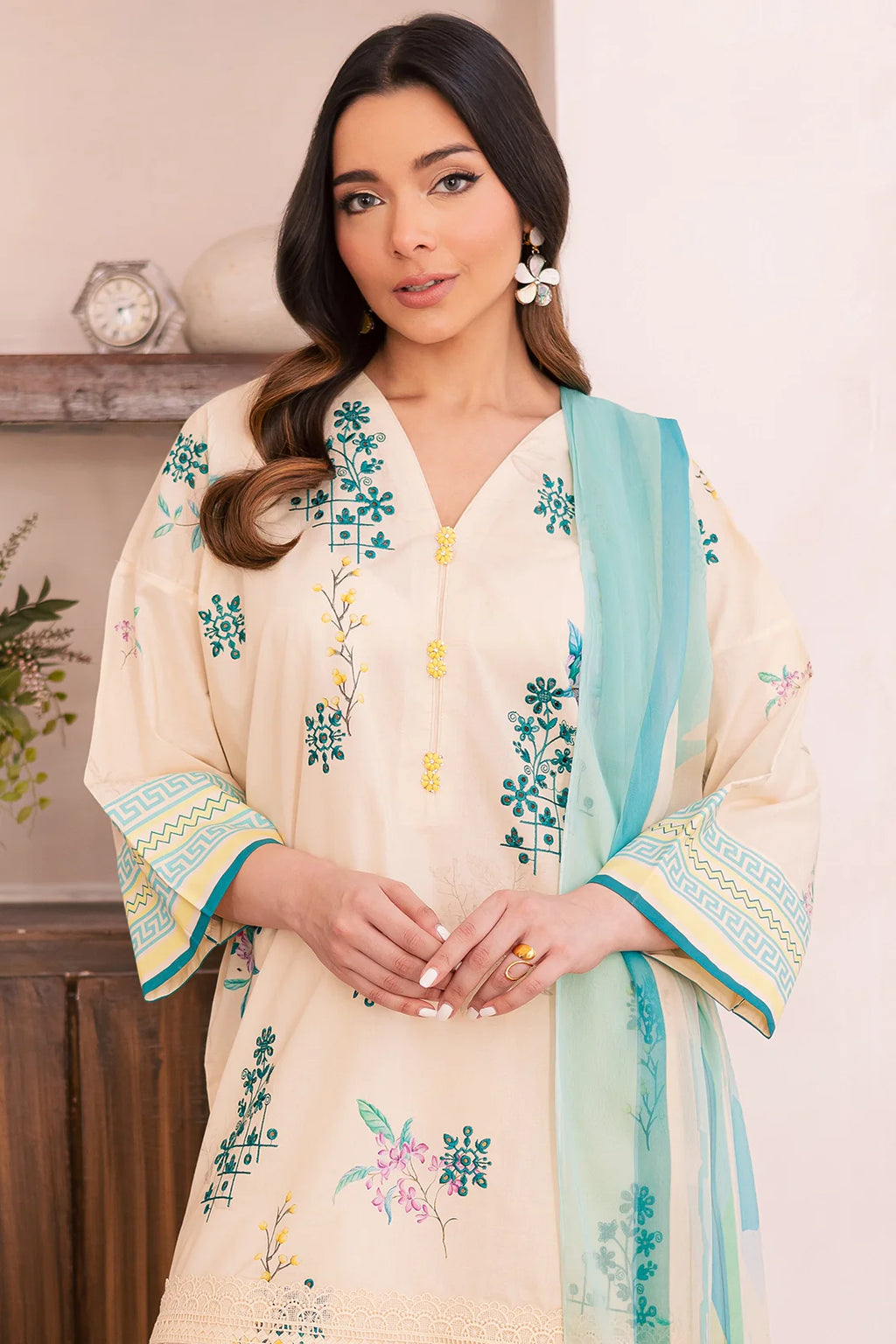 Rashid Textile | Floral Oasis Embroidered Lawn | 030