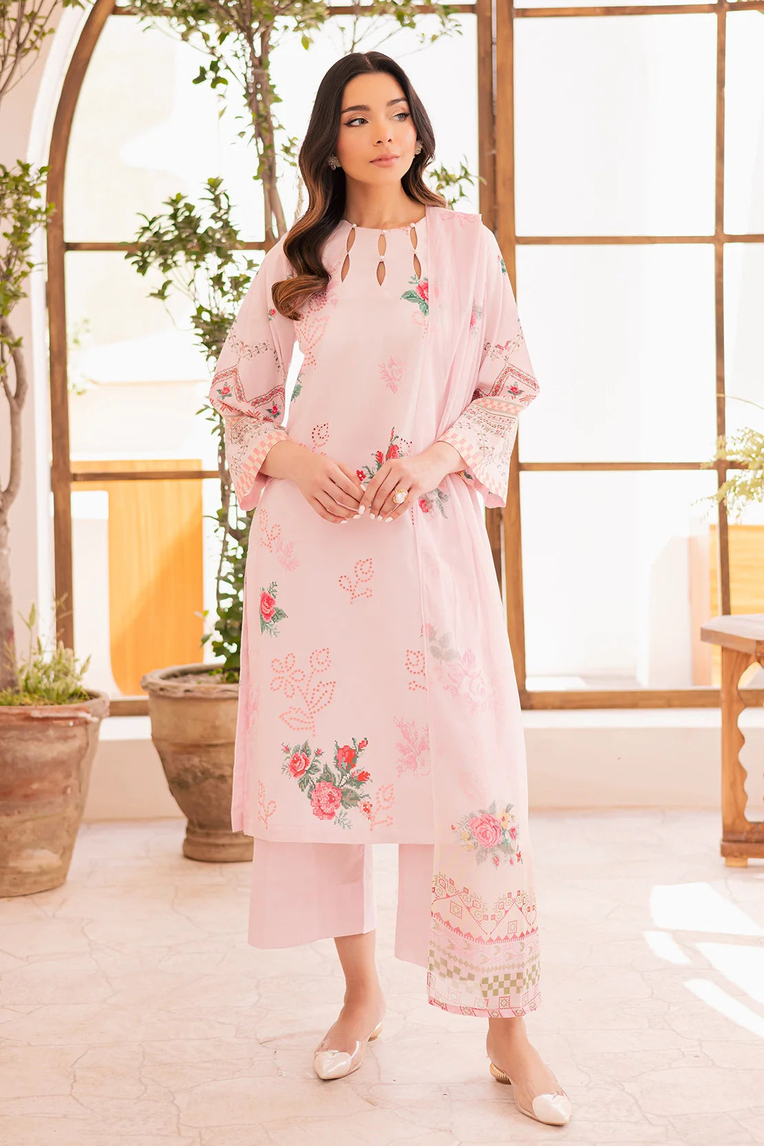Rashid Textile | Floral Oasis Embroidered Lawn | 023