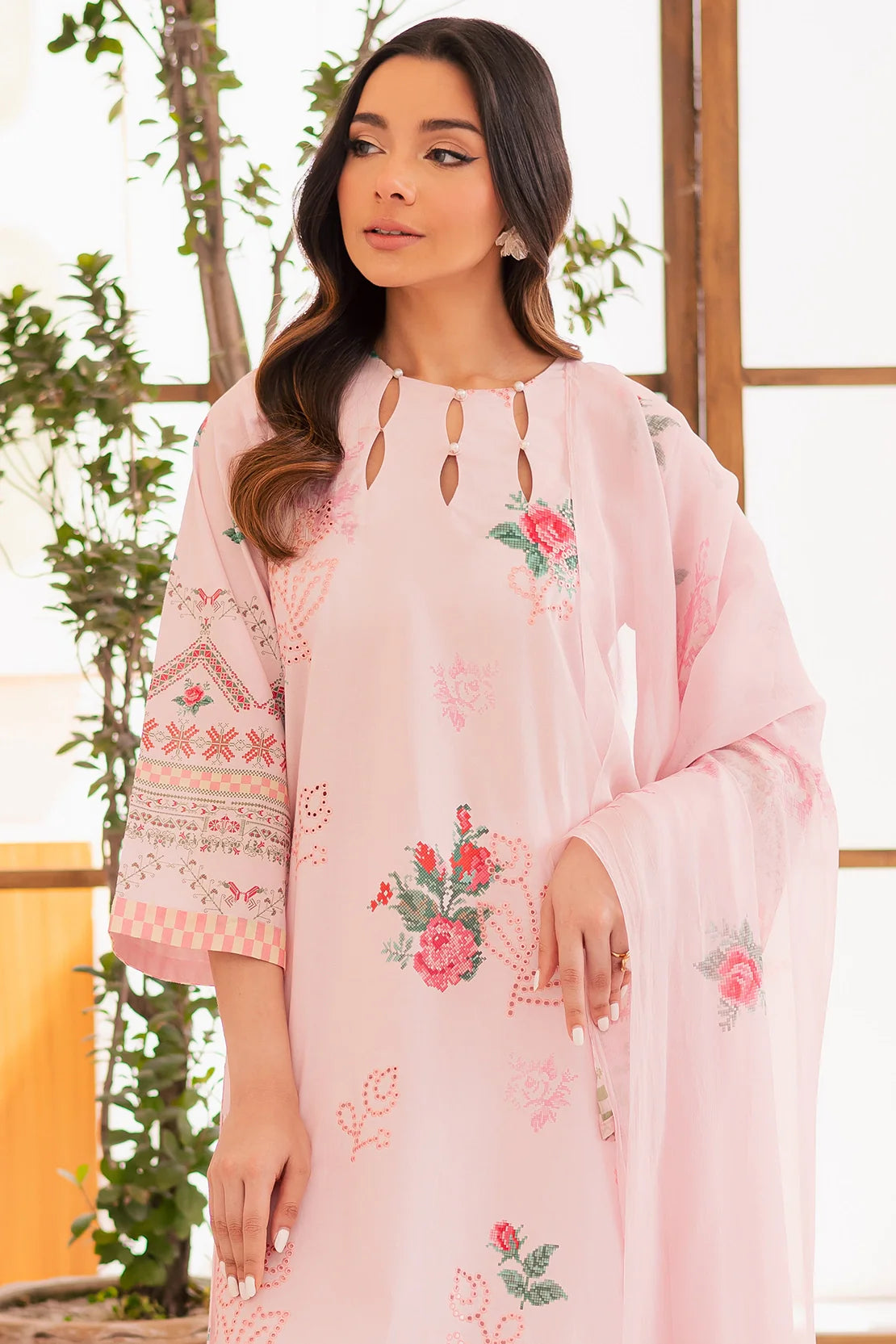 Rashid Textile | Floral Oasis Embroidered Lawn | 023