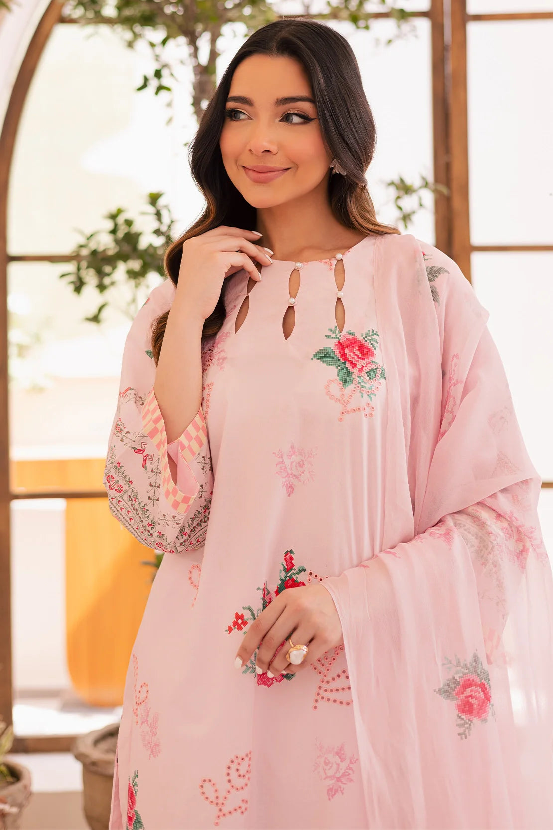 Rashid Textile | Floral Oasis Embroidered Lawn | 023