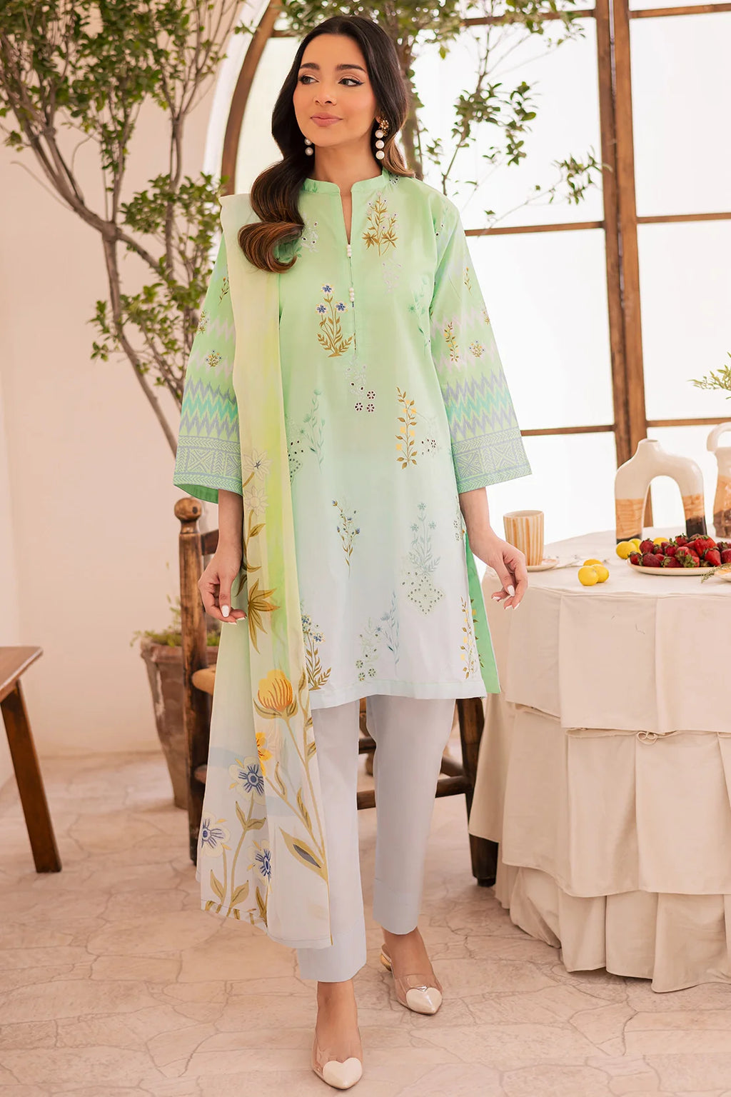 Rashid Textile | Floral Oasis Embroidered Lawn | 025