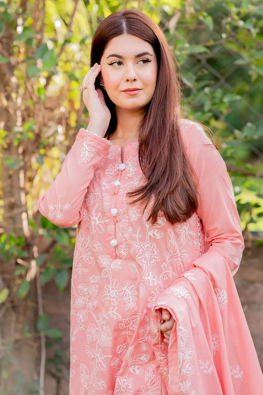 3 Piece - Embroidered Chikankari Lawn - W123