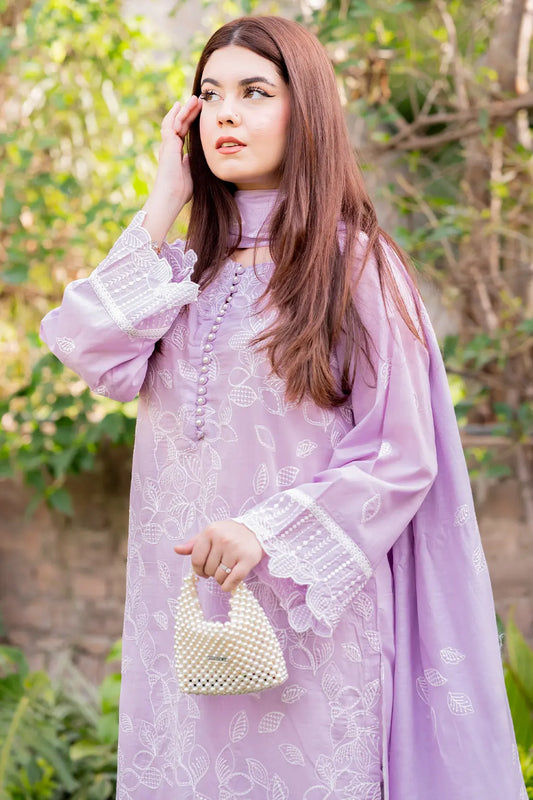 3 Piece - Embroidered Chikankari Lawn - W124