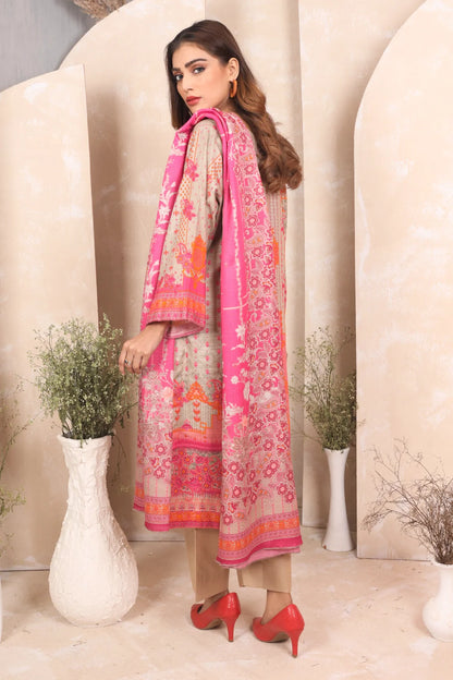 3 PIECE - PREMIUM PRINTED KHADDAR - 4046-B