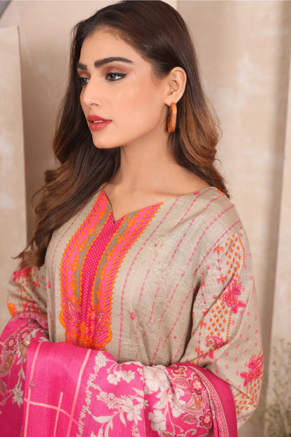 3 PIECE - PREMIUM PRINTED KHADDAR - 4046-B