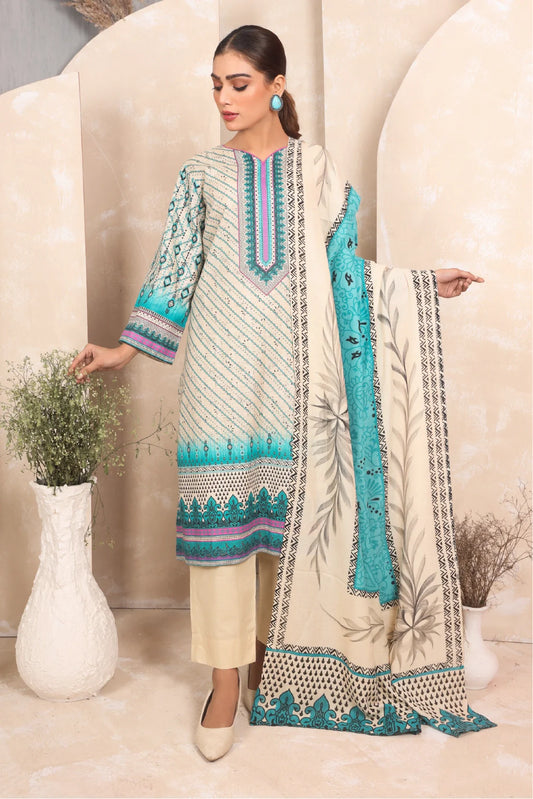 3 PIECE - PREMIUM PRINTED KHADDAR - 4042-A