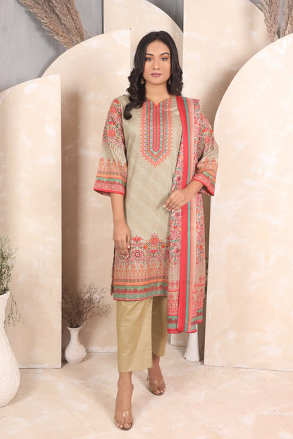 3 PIECE - PREMIUM PRINTED KHADDAR - 4043-B
