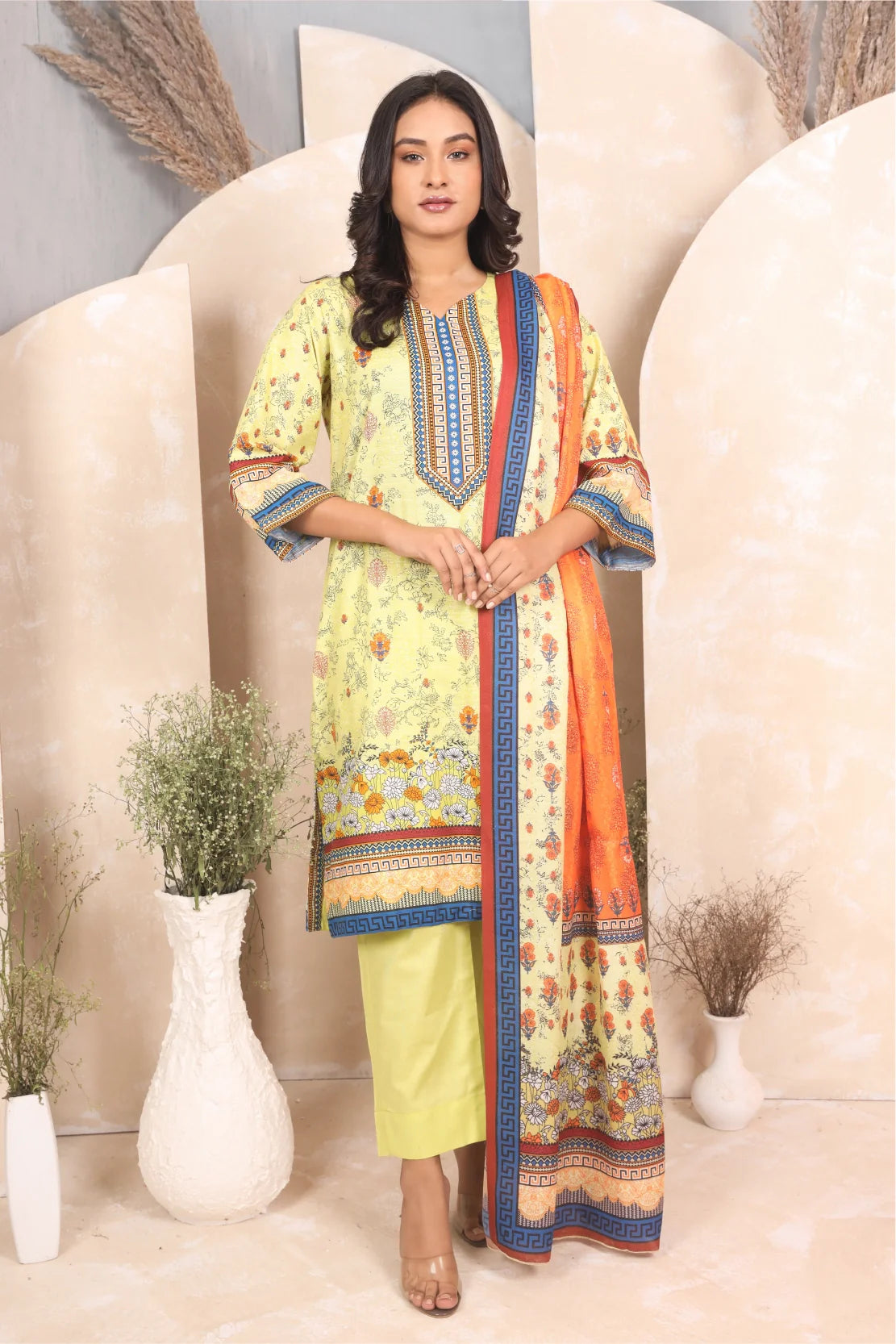 3 PIECE - PREMIUM PRINTED KHADDAR - 4044-B
