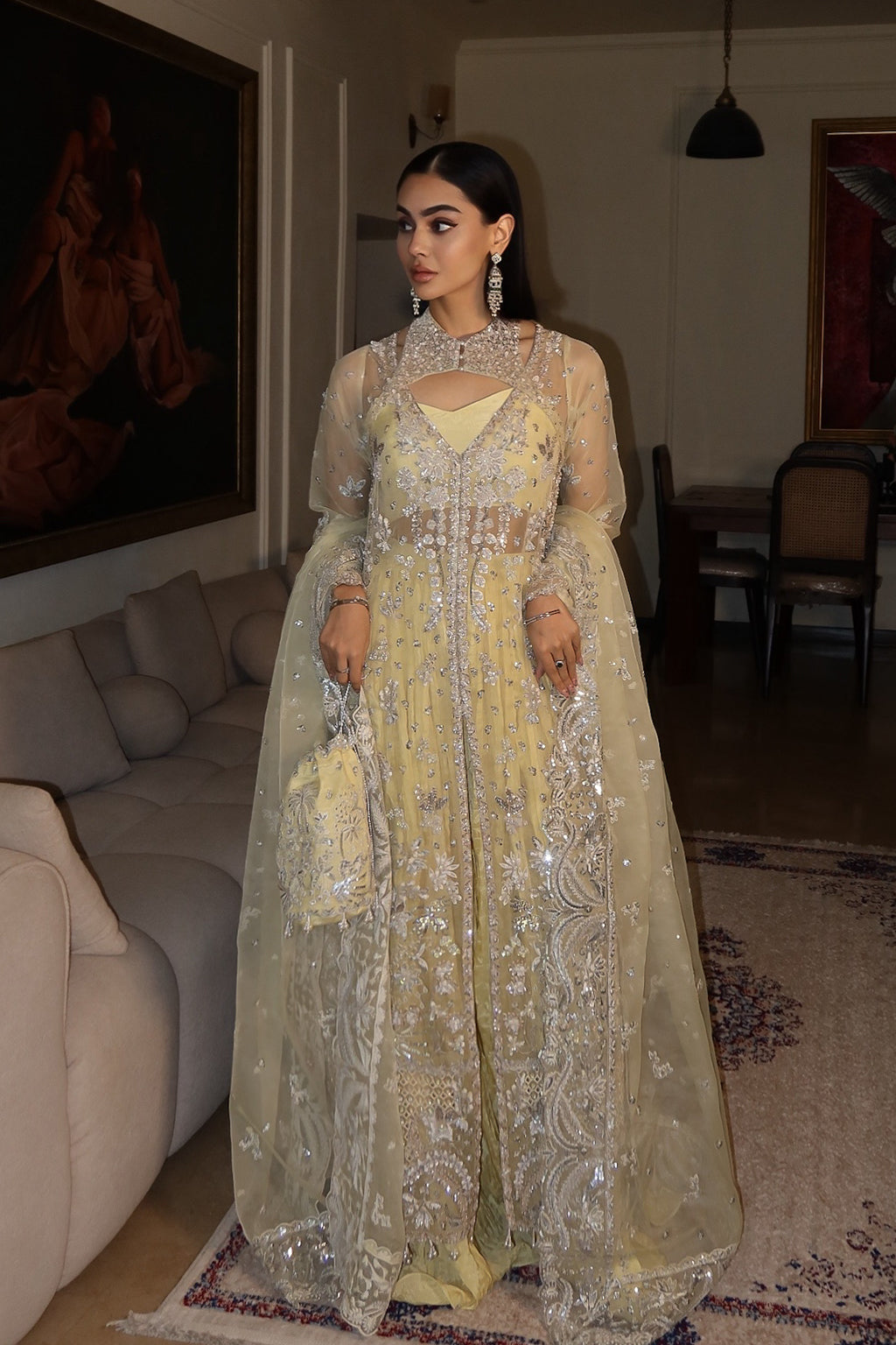 Emaan Adeel | Starlit Jewels Chiffon | Lemon Quartz