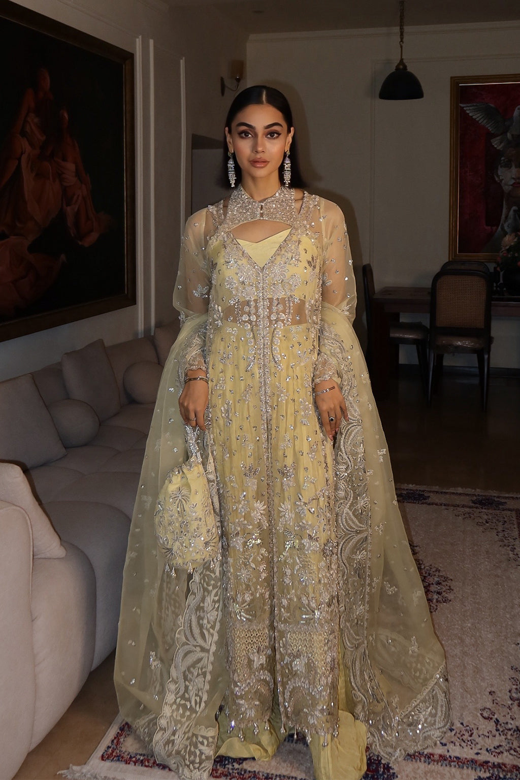 Emaan Adeel | Starlit Jewels Chiffon | Lemon Quartz
