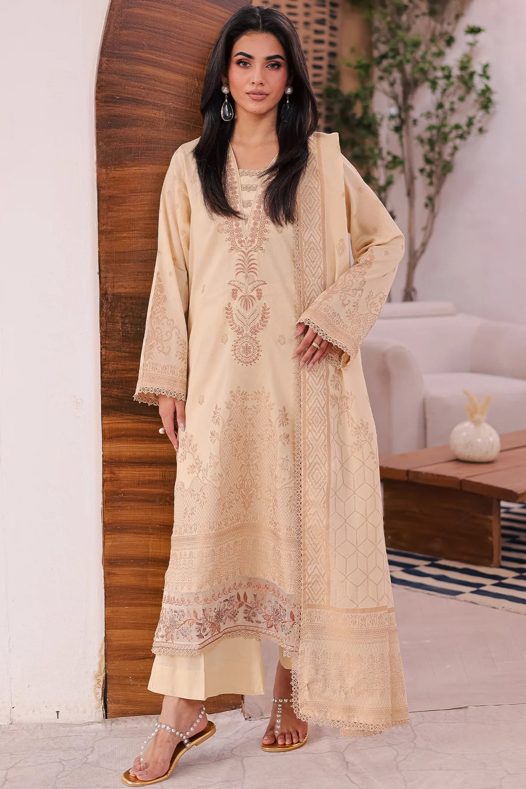 Rashid Textile | Iram Embroidered Jacquard Lawn | 459J
