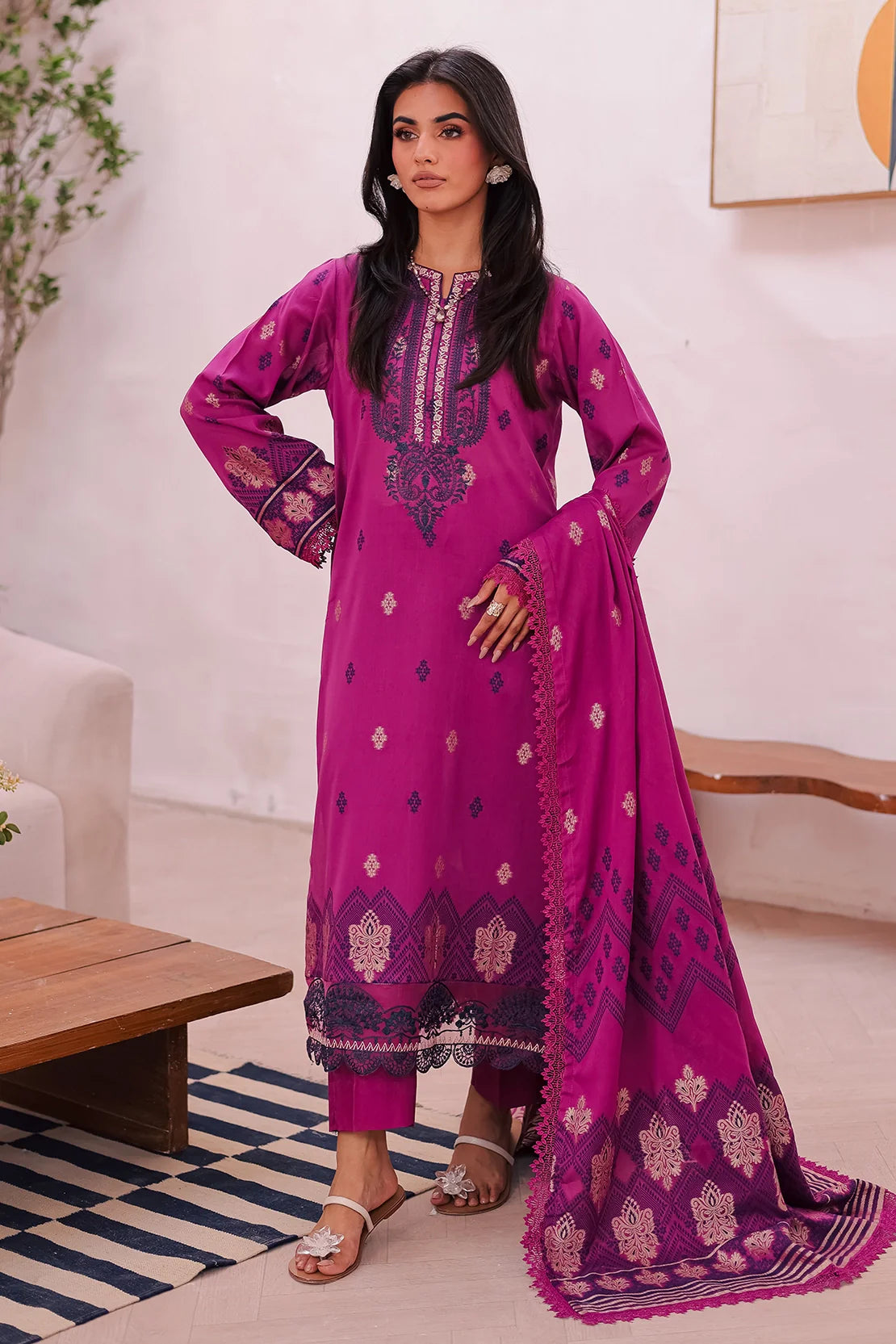 Rashid Textile | Iram Embroidered Jacquard Lawn | 455J