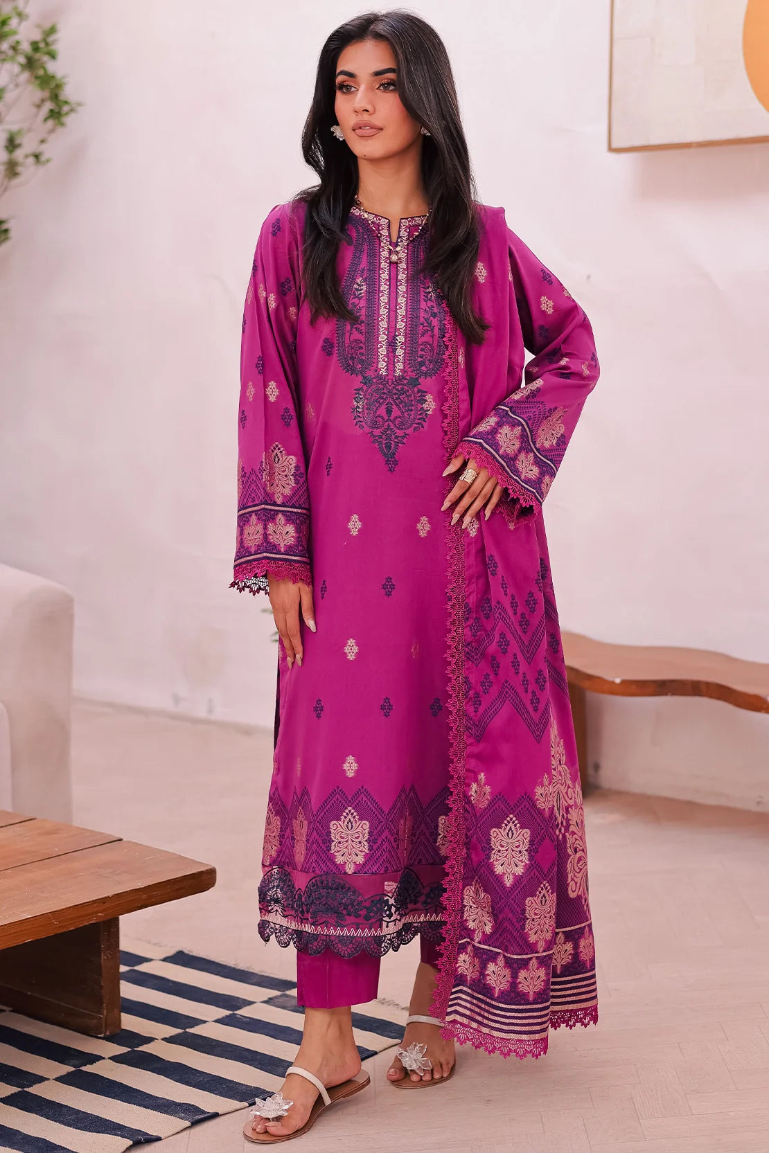 Rashid Textile | Iram Embroidered Jacquard Lawn | 455J