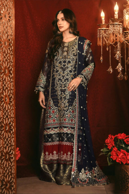 Raeesa Premium | Nooraniat | D3-Dark Midnight Blue