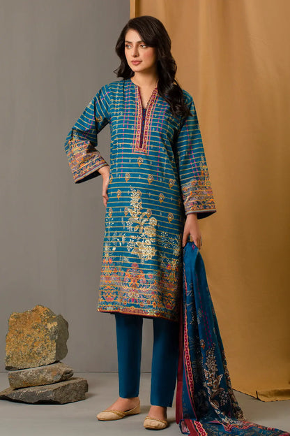 3 Piece – Premium Printed Khadar – 8342